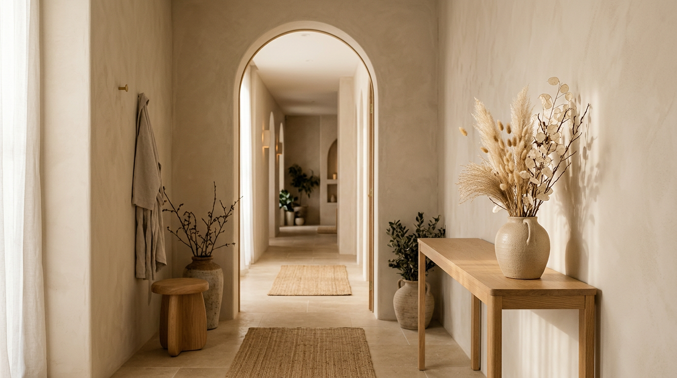 Calm studio entryway